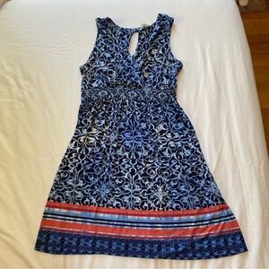 Soma Patterened Blue Dress Women's M